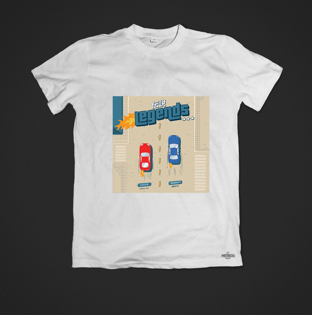 Legends T-Shirt / Skyline GTR R34 / Supra MK4 / GTA